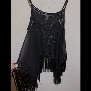 Never Worn Black Mesh Top